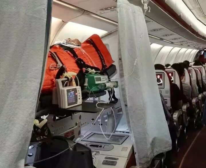 石河子市跨国医疗包机、航空担架